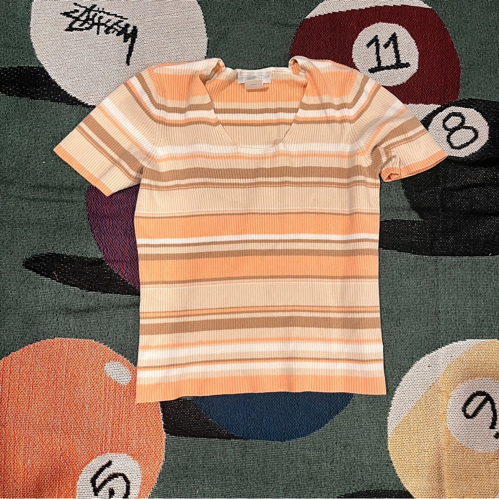 Square neck striped top